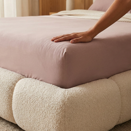 Hoeslaken Katoen - Jersey Stretch - Oud Roze