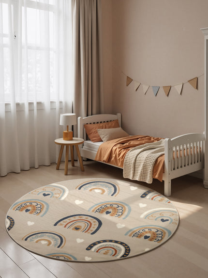 Vloerkleed Bowie Rond - Beige Multicolor