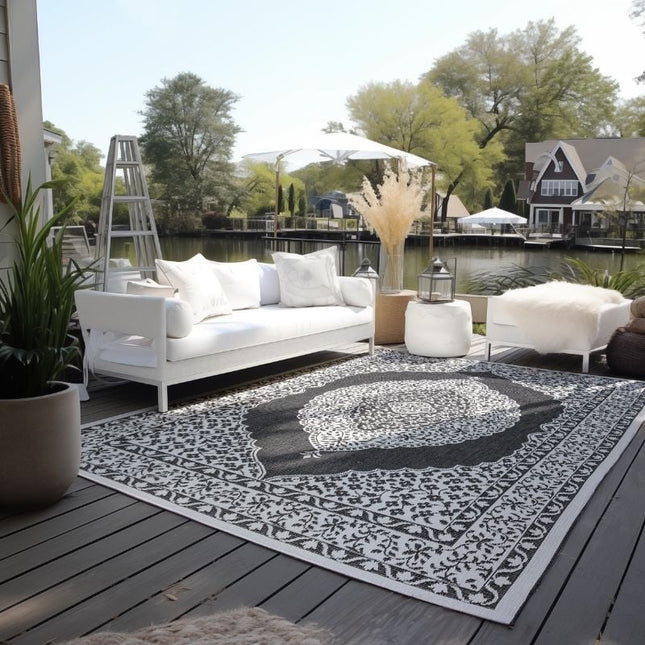Elle Decoration Dubbelzijdig Buitenkleed Meekly - Zwart