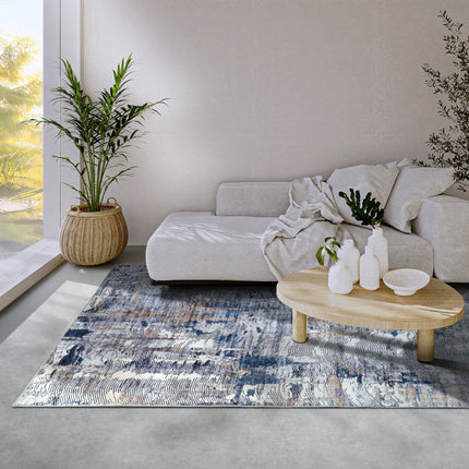 Elle Decoration Vloerkleed Malard - Donkerblauw/beige