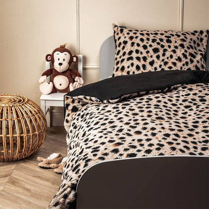Fresh and Co Dekbedovertrek Teddy Kids - Cheetah