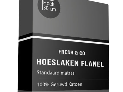 Fresh and Co Hoeslaken - Katoen Flanel - Antraciet