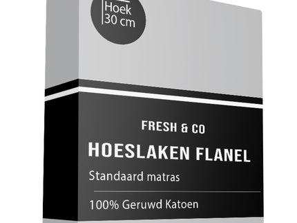 Fresh and Co Hoeslaken - Katoen Flanel - Lichtgrijs