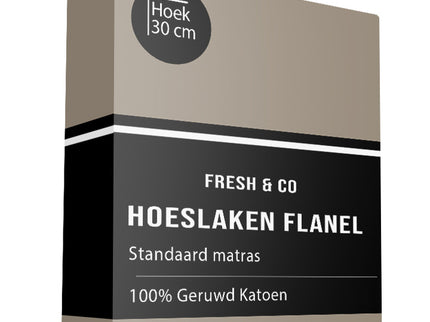 Fresh and Co Hoeslaken - Katoen Flanel - Taupe