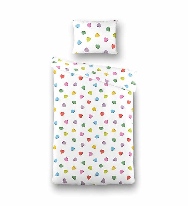 Fresh and Co  Kids Dekbedovertrek Candy Hearts