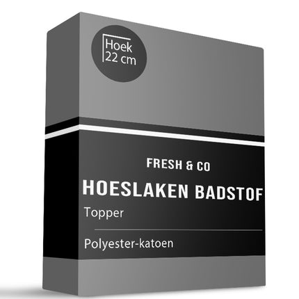Fresh and Co Topper Hoeslaken - Badstof - Antraciet