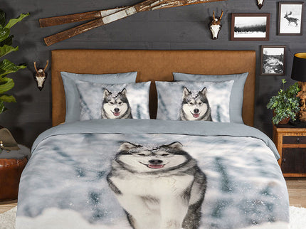 Good Morning Dekbedovertrek Katoen-Flanel - Husky