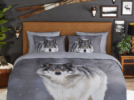 Good Morning Dekbedovertrek Katoen-Flanel - Wolfie