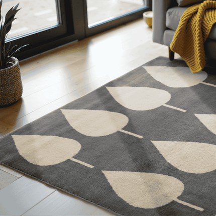 Vloerkleed Kids Lovely Leaves - Grijs
