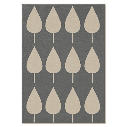 Vloerkleed Kids Lovely Leaves - Grijs