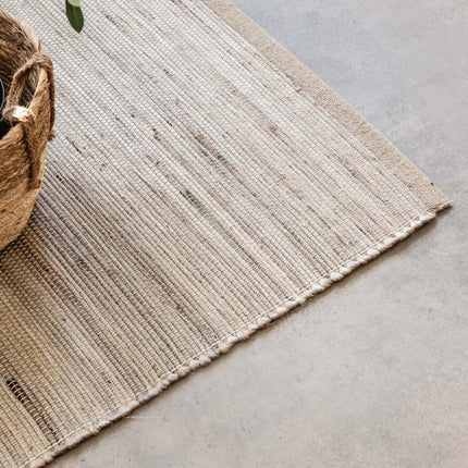 Jute Wol Katoen Vloerkleed  - Grijs / Bruin