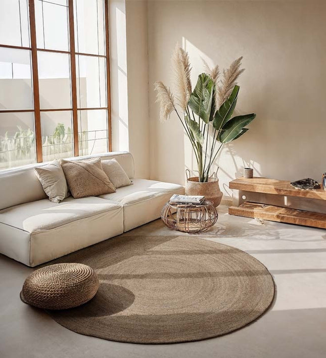 Hanse Home Jute Vloerkleed Geweven - Rond - Bruin