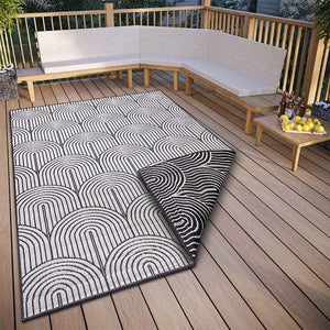 Hanse Home Pangli Dubbelzijdig Buitenkleed Flatweave - Zwart