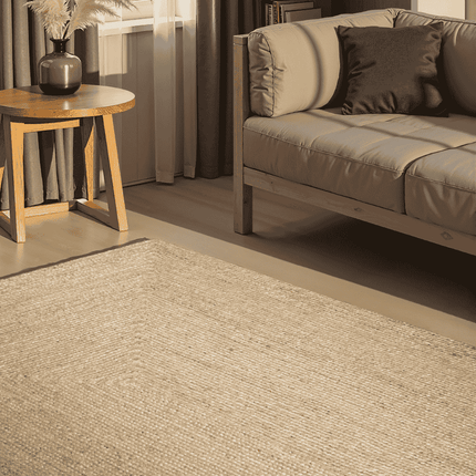 Home Collectie Handgeweven Jute Vloerkleed Sharmila - Crème