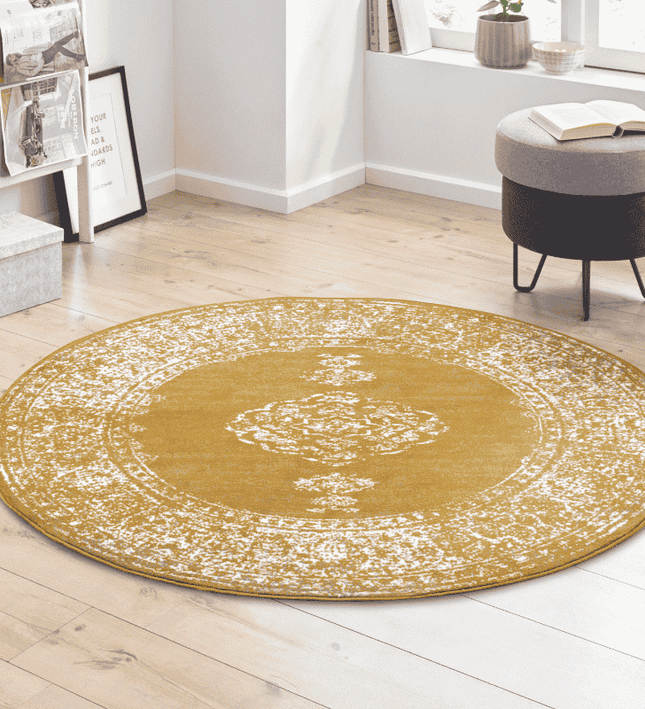 Home Collectie Vloerkleed Méridional Rond - Okergeel