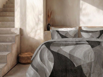 Dekbedovertrek Percale-Katoen - Abstract Marble - Grijs