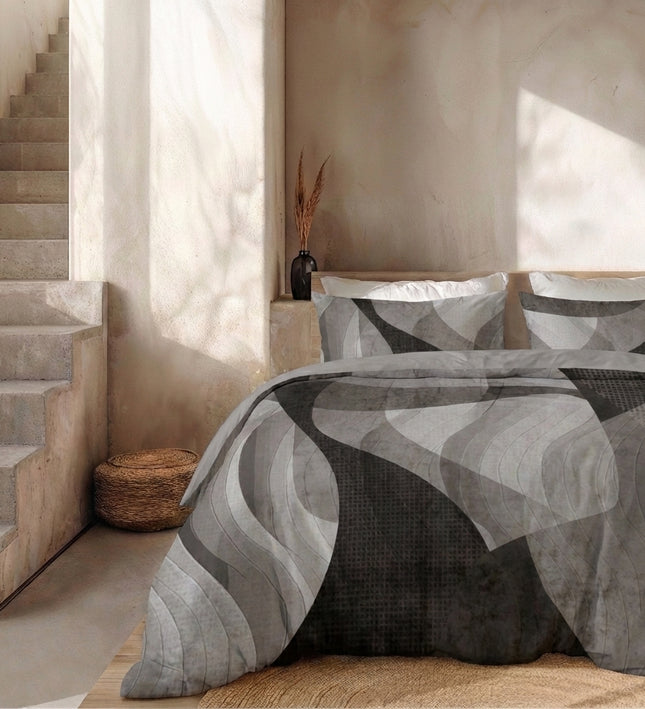 Dekbedovertrek Percale-Katoen - Abstract Marble - Grijs