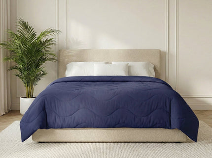 Easy Dekbed Zonder Overtrek Wave Uni - Navy