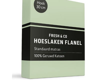 Flanel Dekbedovertrek + Hoeslaken - Groen