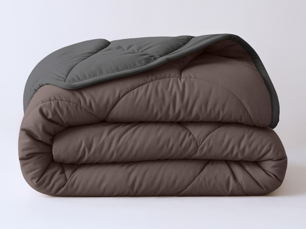 Lazy Dekbed Zonder Overtrek - Double Face - Bruin/Antraciet