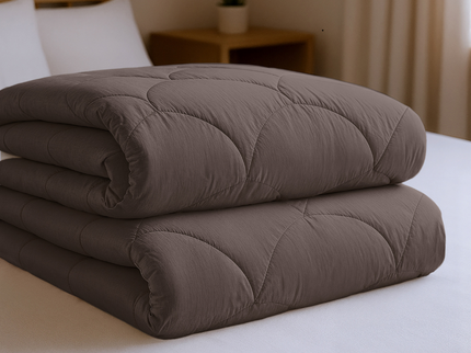 Lazy Dekbed Zonder Overtrek - Double Face - Bruin/Antraciet