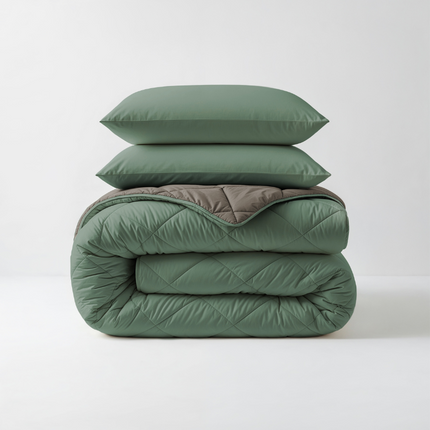 Lazy Dekbed Zonder Overtrek - Groen/Kaki