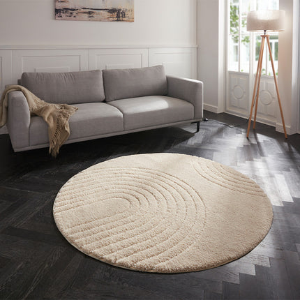 Mint Rugs Vloerkleed Norwalk Rond - Crème