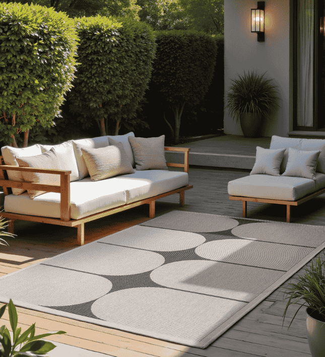 NORTHRUGS Dubbelzijdig Buitenkleed Bowen - Zwart / Wit