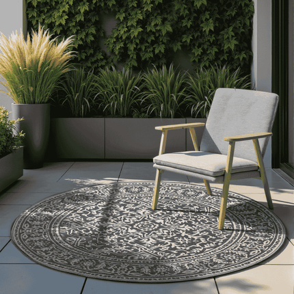 NORTHRUGS Dubbelzijdig Buitenkleed Kona Rond - Zwart