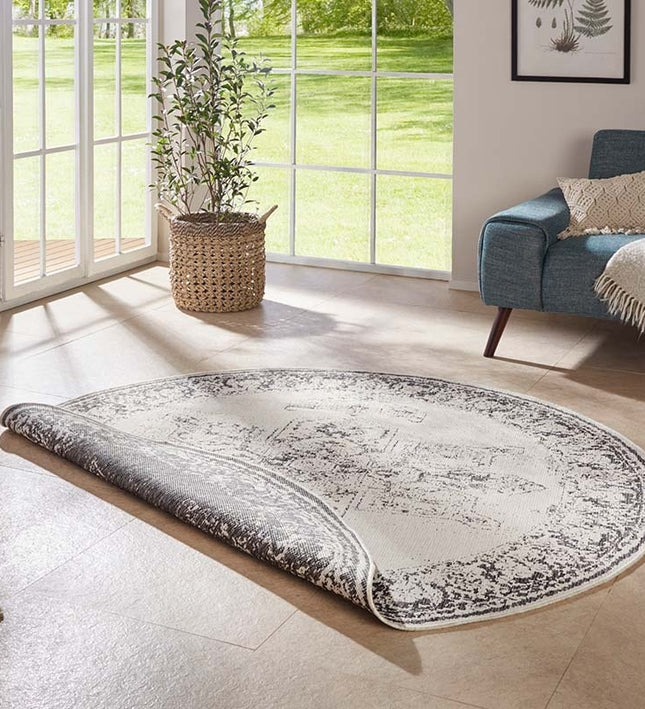 NORTHRUGS Twin Supreme Dubbelzijdig Rond Vloerkleed Borbon - Grijs