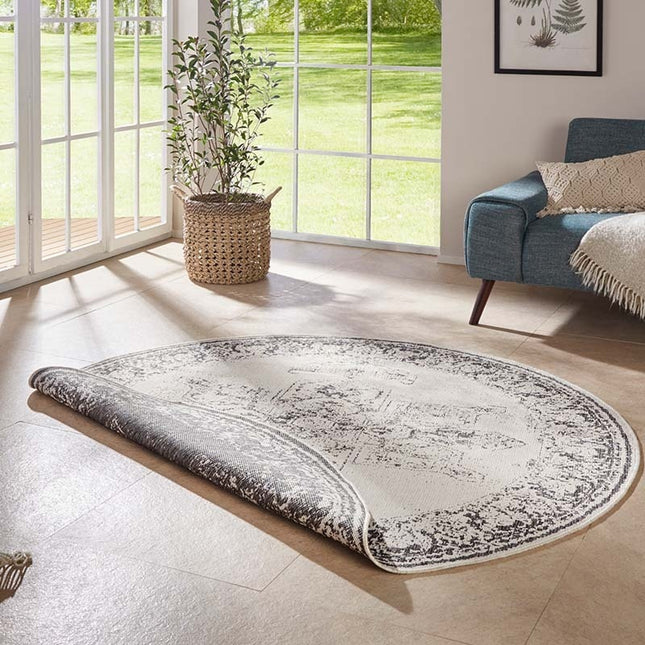 NORTHRUGS Twin Supreme Dubbelzijdig Rond Vloerkleed Borbon - Grijs
