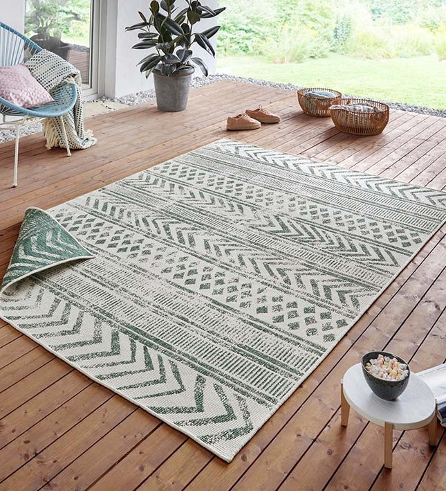 NORTHRUGS Twin Supreme Dubbelzijdig vloerkleed Biri - Groen / Crème