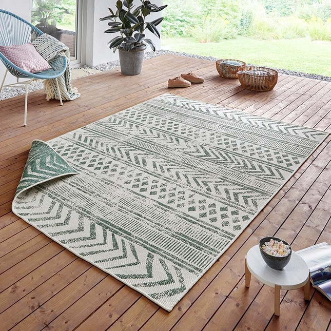 NORTHRUGS Twin Supreme Dubbelzijdig vloerkleed Biri - Groen / Crème