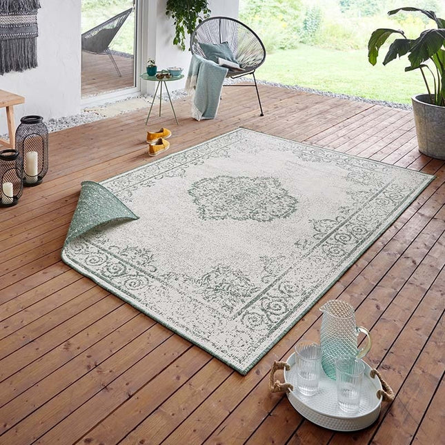NORTHRUGS Twin Supreme Dubbelzijdig vloerkleed Triomphe - Groen / Crème