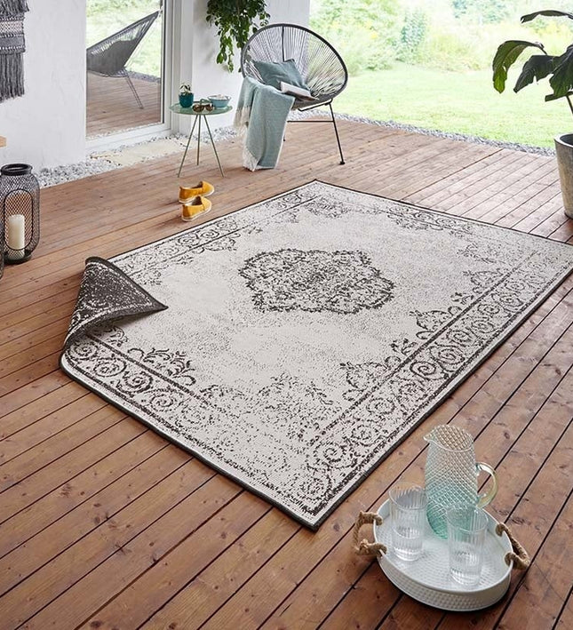 NORTHRUGS Twin Supreme Dubbelzijdig vloerkleed Triomphe - Zwart / Crème
