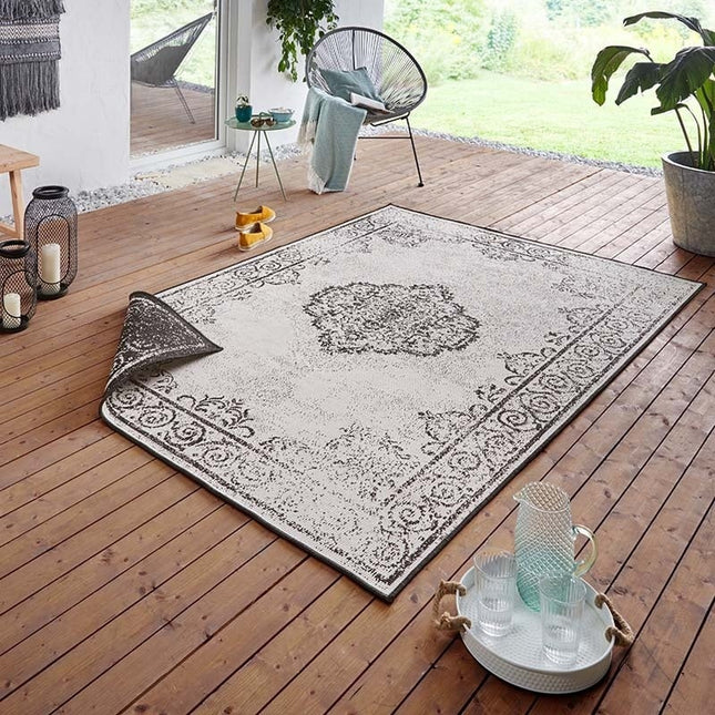 NORTHRUGS Twin Supreme Dubbelzijdig vloerkleed Triomphe - Zwart / Crème