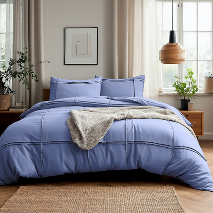Dekbedovertrek Washed Tufted - Blauw