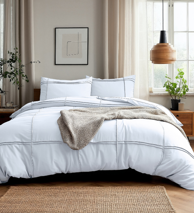Dekbedovertrek Washed Tufted - Wit