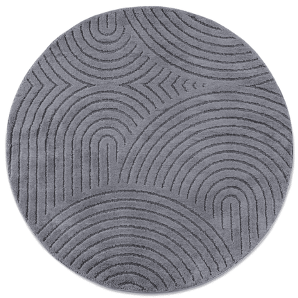 Rond Japandi Vloerkleed - Antraciet