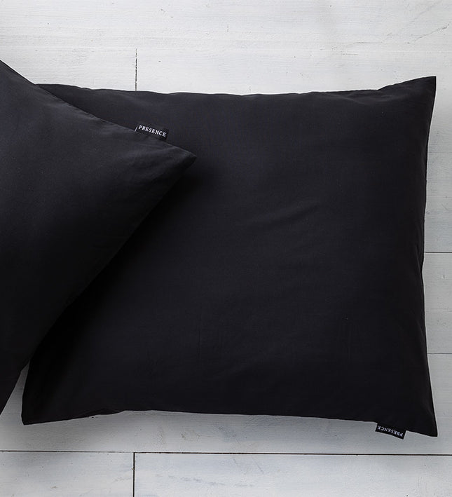 Presence 2-PACK: Kussenslopen Percale Katoen - Off Black