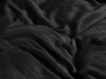 Sleeptime Dekbedovertrek Velvet Uni - Zwart - 200 x 220 cm