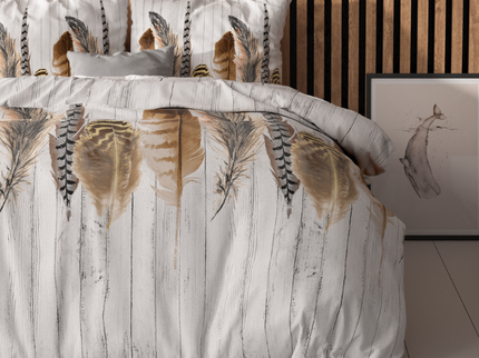 Sleeptime Elegance Dekbedovertrek Urban Feathers - Wit