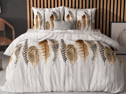 Sleeptime Elegance Dekbedovertrek Urban Feathers - Wit