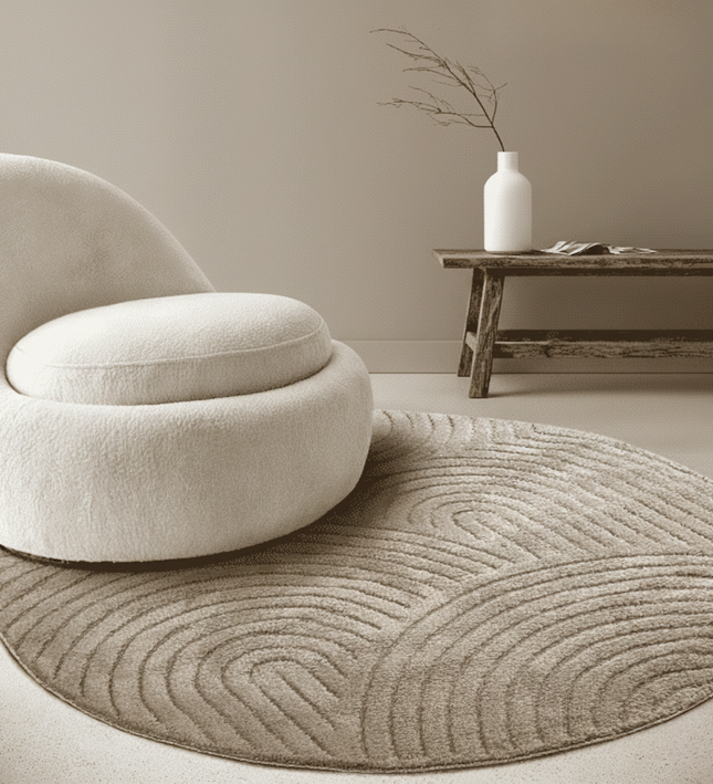 Vloerkleed Panglao Rond - Taupe