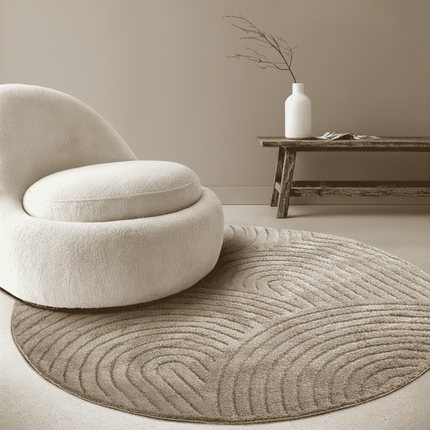 Vloerkleed Panglao Rond - Taupe