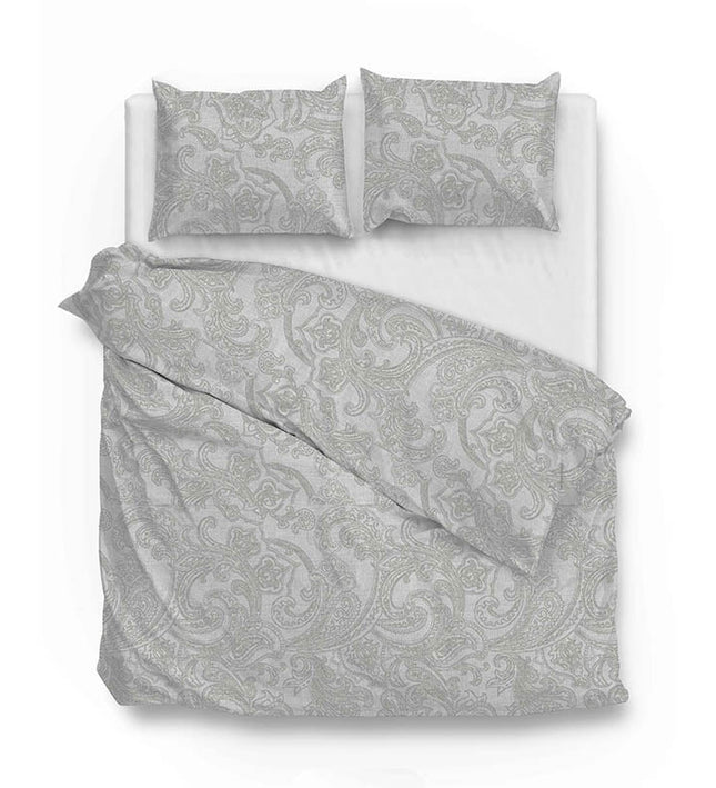 Zo!Home Dekbedovertrek Katoen - Paisley di Lino - Dove Grey